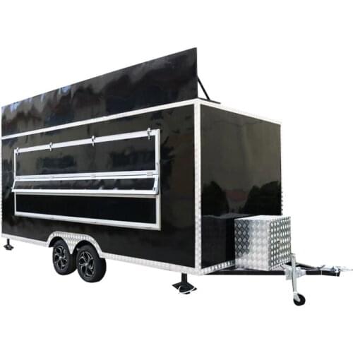 Outdoor Square Food Trailer Street Food Vending Cart 4 Wheels mobile food kiosk Outdoor With Big Sales Window