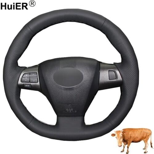 Hand Sewing Car Steering Wheel Cover Top Layer Cow Leather Volant For Toyota Corolla 2011 2012 2013 RAV4 2011 2012 Funda Volante