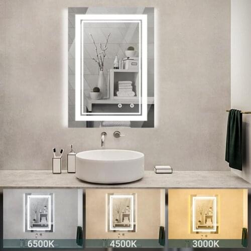 Led Anti Fog Makeup Mirror Bath Lamp LED Touch Bathroom Mirror RGB Full-color Light Bathroom Vanity Fogless Spiegel Home Decor