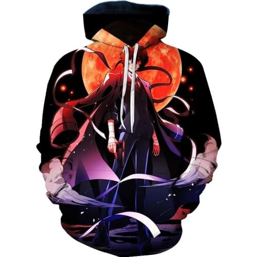 Anime 3D Bungou Stray Dogs Hoodie Teenager Kids Long Sleeve Pullover Sweatshirt Women Men Hip Hop Street Hoodies Sweatshirt Coat