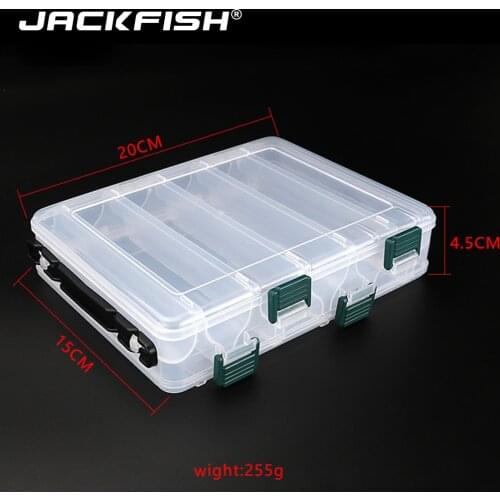 JACKFISH Double Layer PVC Fishing Box 20CM*15CM Bait Storage Case Fishing Lure Box Fishing Tackle Tool for Carp Fishing