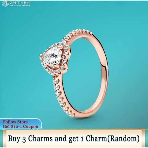 Ahthen 925 Sterling Silver Rings Sparkling Elevated Heart Ring Women Rings Ngagement Rings for Women Jewelry Making Girl Rings