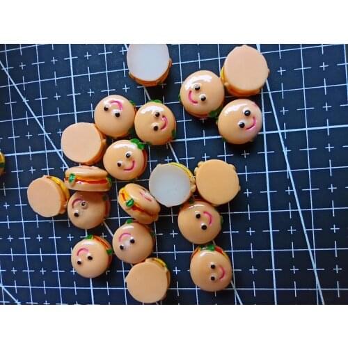 1pcs/lot resin baby hamburger 12mm Cabochons Jewelry Fit Mobile Phone Hairpin Headwear DIY Accessories B202-12