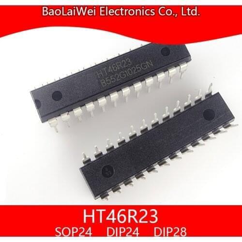 2pcs HT46R23 24DIP 24SOP SSOP48 ic chip Electronic Components Integrated Circuits Active Components A/D Type 8-Bit OTP MCU
