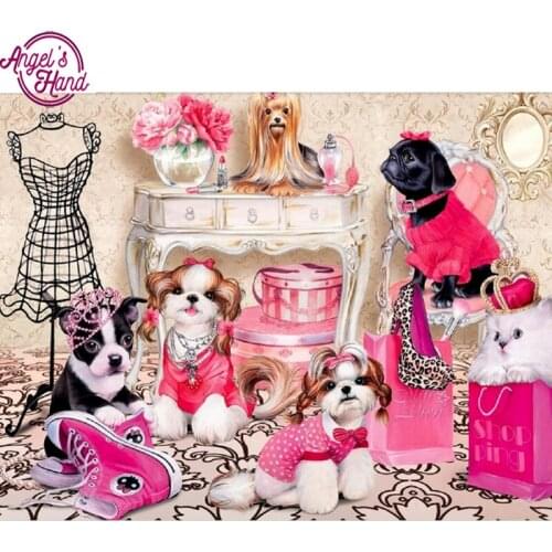 5D Diy Diamond Painting Full Square Dogs Home Mosaic Diamond Embroidery Needlework Cross Stitch Decor Christmas gift