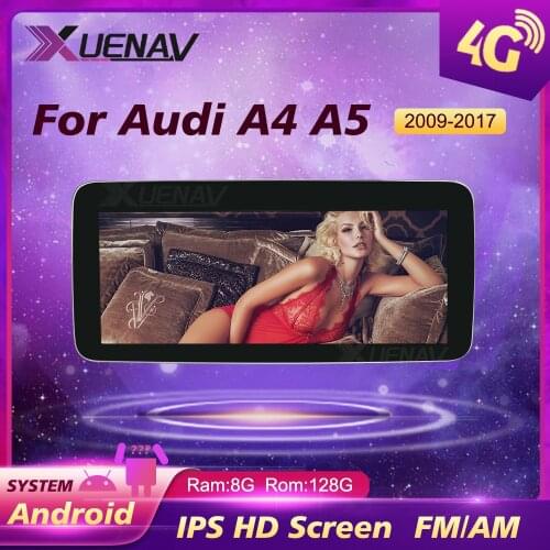 Android Radio Multimedia Player For Audi A4 A5 2009-2017 Left wheel DVD Player Stereo Audio Auto GPS navigation tape recorder