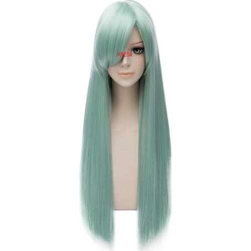 Anime The Seven Deadly Sins Elizabeth Liones Cosplay Wigs Long Straight Light Green Party Carnival Synthetic Hair Wig