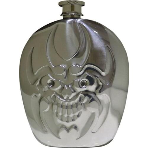 God Buddha ghost head jug 6 oz 304 stainless steel mirror wine creative small hip flask