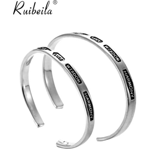 Ruibeila999 sterling silver style hip-hop couple bracelet retro fashion bracelet open cool tide size adjustable jewelry gift