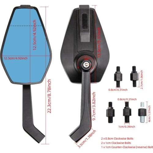 8mm/10mm Black Universal Motorcycle Handlebar Rearview Mirrors For Harley Softail Sportster Chopper Bobber Rear View Mirror