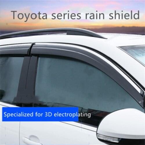 Side Window Deflectors For Toyota Hilux Surf 2017 2018 2019 2020 2021 Black Window Visors Sun Rain Guards Deflectors SUNZ