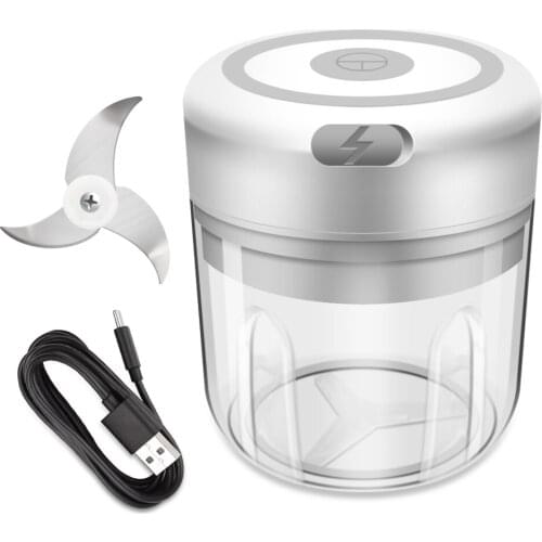 Electric Garlic Masher Meat Grinder Chopper Vegetable Fruit Shredder Garlic Grinder Press Cutter Mini Crusher USB Charging 250ml