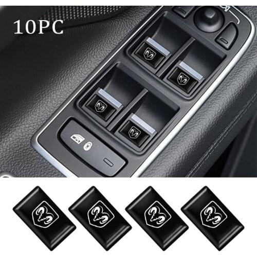 10PCS Epoxy 3D Car Styling Emblem Badge Sticker Decals For Dodge Caliber Ram 1500 Caravan Charger Grand Journey Car Accessories