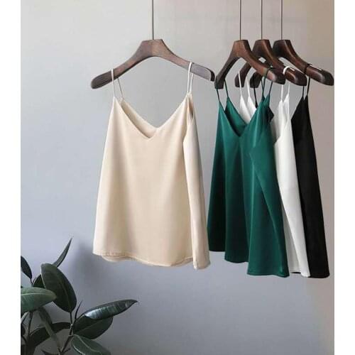 Casual Women Solid Color V Neck Sleeveless Camisole Vest Tank Top Underclothing Women Clothing блузка женская ropa de mujer 2020