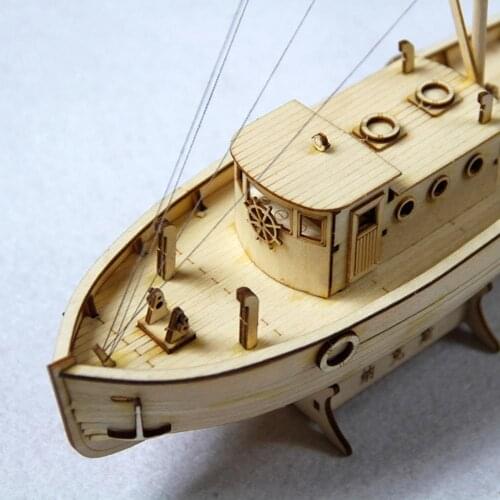 Ship Assembly Model Diy Kits Wooden Sailing Boat 1:50 Scale Decoration Toy Gift DIY Fishing Boat Wooden Assembled Ship Model