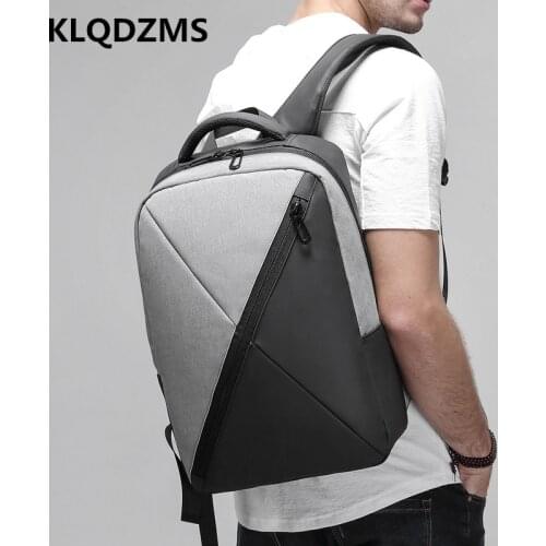 KLQDZMS Fashionable Waterproof Business Travel Backpack Oxford Cloth Simple Style School Knapsack Large Capacity Laptop Bag