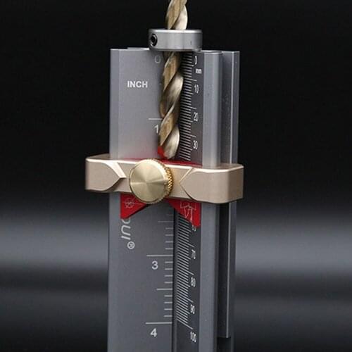 Multi-functional High Precision Carpenter Ruler Woodworking Tools Height Gauge Limit Ring Installation Aid Drill Angle Measurer