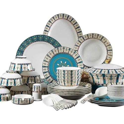46pcs Porcelain Dinner Sets Bone China Dinnerware Sets Kitchen Stuff Christmas Gift High-end Ceramic Plates Set