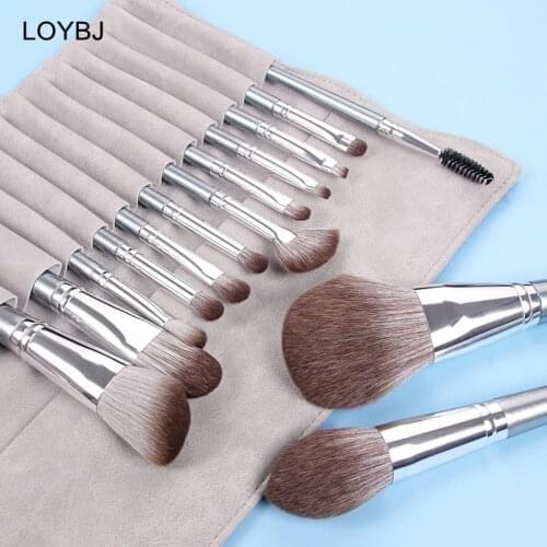LOYBJ 14pcs Makeup Brushes Set Cosmetic Make Up Brush Tools Powder Foundation Blush Face Contour Eye Shadow Eyebrow Lashes Brush