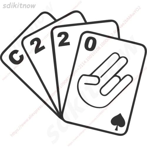 2 Color New Poker Card Car Sticker Window Decal Styling For Mercedes Benz C180 C200 C220 C230 C300 C320 C350 C400 C207