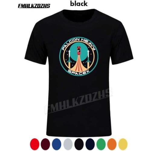 New SpaceX T-shirt Elon Musk heavy falcon T shirts men Mars starman Tesla Tee shirt rocket StarmanX T-shirt Tesla Brand Tshirt