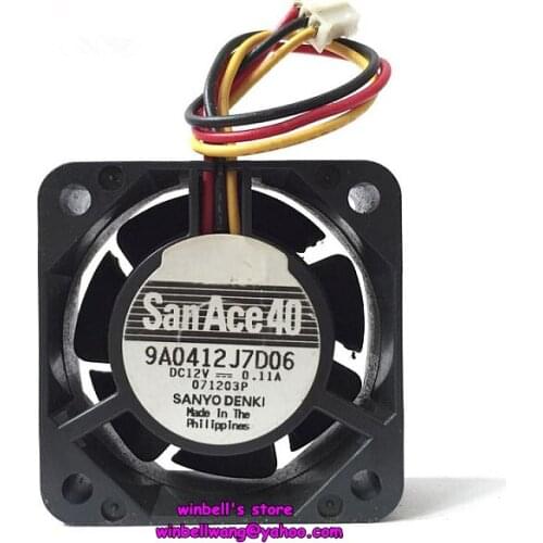 Original 9A0412J7D06 40*40*15mm 4cm cooling fan 12V dual ball bearings 3wires