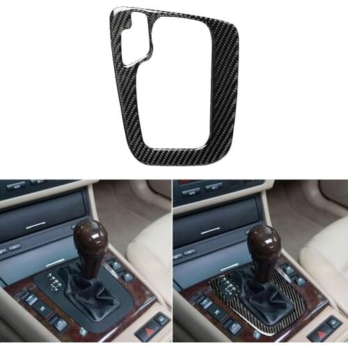 5D Carbon Fiber Car Gear Shift Box Panel Cover for BMW 3 Series E46 1998-2005 Auto Lever Frame Sticker Trim Interior Styling