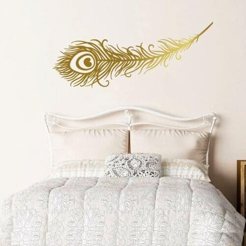 Feather Wall Decal - Boho Tribal Wall Decal Hears Wall Decal Gift for Her Bedroom Wall Sticker Nursery Decal, Unique Decor