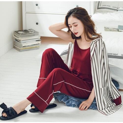 Maternity Robe T-shirt Pants Nursing Pajamas Set Cotton Breastfeeding Clothes Full Sleeve Sleepwear Maternity Set