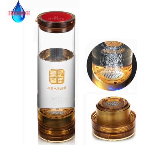 Portable Hydrogen Rich Water Generator Machine Ion USB Rechargeable Glass Cup/Bottles ORP Alkaline Pure H2 Super Antioxidants