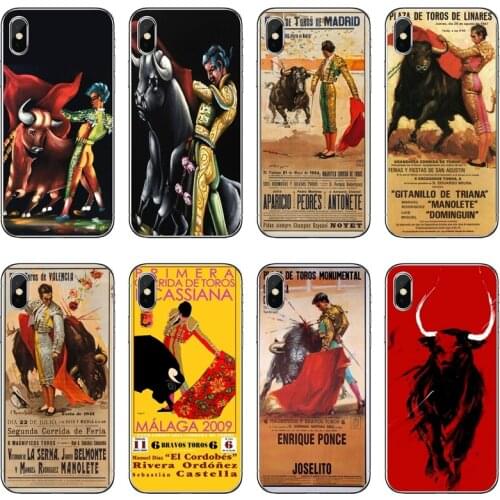 Bullfighting Spanish Bullfight Transparent Phone Case For iPhone 12 11 Pro Max Mini XS Max XR X 8 7 Plus 6 6S Plus 5 5S SE 2020