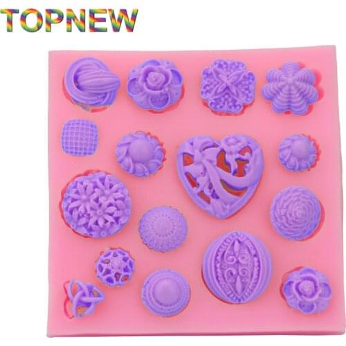 Various Flower hearts ball round 3d silicone molds fondant Silicone Cake Molds Mini cake decorating tools 3DC1648