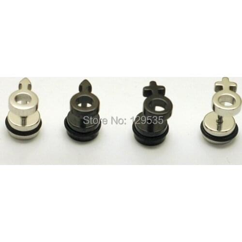 Male female sex symbols White Black titanium steel Hiphop Lovers Unisex Screw Back (pierced) stud earrings
