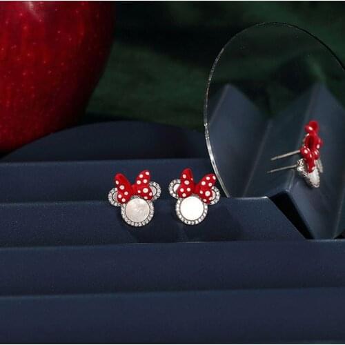 Disney Cartoon Mickey Stud Earrings Dangle Fashion Jewelry For Girls Birthday Party Accessories Wholesale Charm Cute Mouse