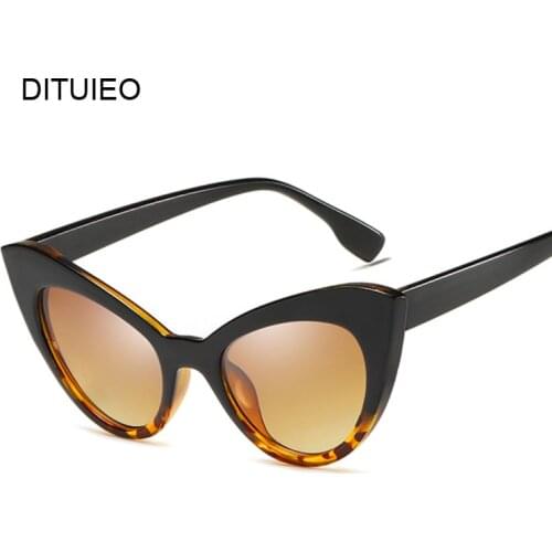 Oversized Cat Eye Sunglasses Women Vintage Black White Brand Gradient Driving Sun Glasses Female UV400 De Sol Mujer