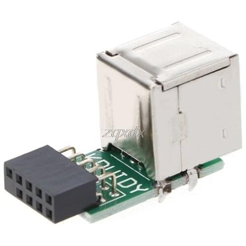Internal Motherboard 9Pin To 2 Port USB 2.0 A Female Adapter Converter PCB Board Whosale&Dropship