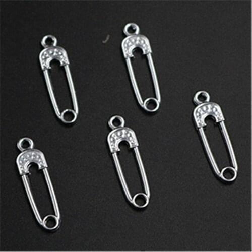 WKOUD 8pcs Silver Color UC plating pin charm alloy connector bracelet earrings DIY handmade metal jewelry Findings A1324