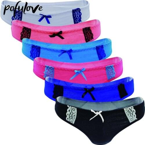6 Pcs/Set Thong Panties G String Briefs Women Seamless Sexy Lingerie Femme Woman Underwear Pink Underpants Cotton Panty