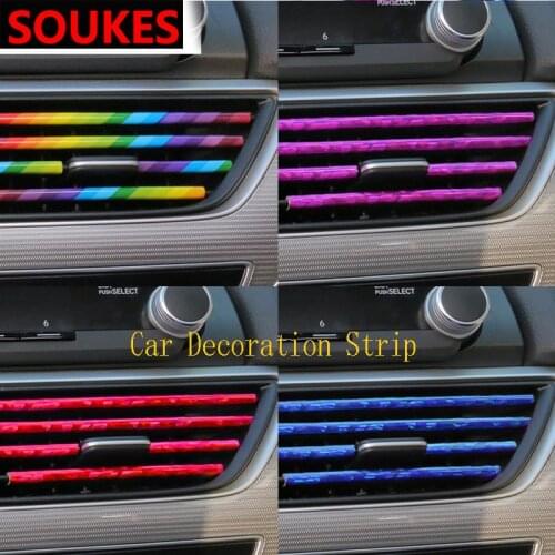 10pcs Car Styling Air Vent Trim Chrome Moulding Strip For Hyundai Solaris Tucson 2016 I30 IX35 I20 Accent Santa Fe Citroen C4 C5