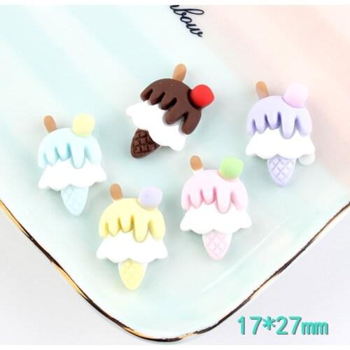 15Pcs Mixed Cute Ice Cream Resin Cabochon Flatback Decoration Crafts Embellishments For Scrapbooking Diy Accessories