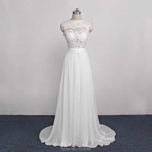 2018 Robe De Mariage free shipping elegant graceful A-line style chiffon Vestido de Noiva white ivory hot wedding dress