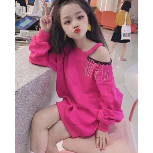 2021 Korea style girls sweatshirt cotton full sleeve fashion autumn girls sweatshirt 6-11t B668
