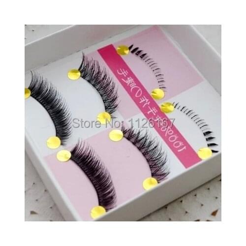2016 New style 3 pairs of women cross fasle Eyela shes Daily Handmade Fake Eye Lashes Makeup Beauty Cosmetic Tool Freeshipping
