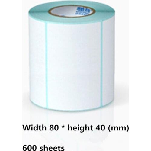80 * 40mm * 600 sheets / roll thermal printer product price bar code sticker label waterproof