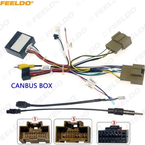 FEELDO Car 16pin Audio Wiring Harness With Canbus Box For Chevrolet Cruze Trax AVEO Stereo Installation Wire Adapter #HQ6638