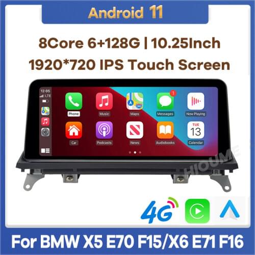 10.25" 8Core CPU 8G RAM Android 10 Car Multimedia Player GPS for BMW X5 E70 F15/X6 E71 F16 2007-2017 Radio Stereo IPS Screen