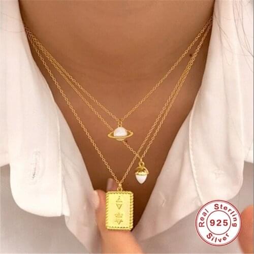 BOAKO One Piece Necklace For Women Golden Square Chain Around The Neck Collares Para Mujer Bijoux Femme Vintage Collares Goth