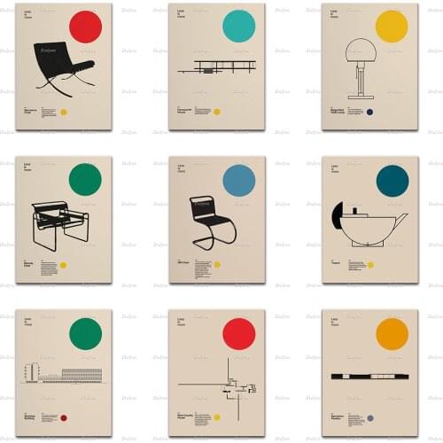 Teapot,Marianne Brandt,Farnsworth House,Table Lamp,Wassily Chair,Walter Gropius 1926,Bauhaus Print,Home Decor Wall Art Posters