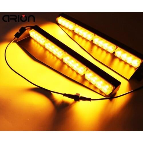 CIRON 32W Amber Yellow 32 LED Car Truck Work Light bar Strobe Warning Flash lights Visor Deck Dash Emergency Lamp