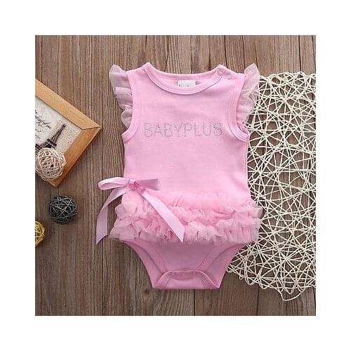 Citgeett Princess Baby Girl Clothes Lace Ruffle Dress Summer Sleeveless Romper Infant Birthday PartyTutu Bow-knot Jumpsuit